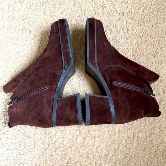 Hush Puppies Brown Suede Side Zip Waterproof Ankle Canada Winter Boots Sz 7.5 - Picture 4 of 12